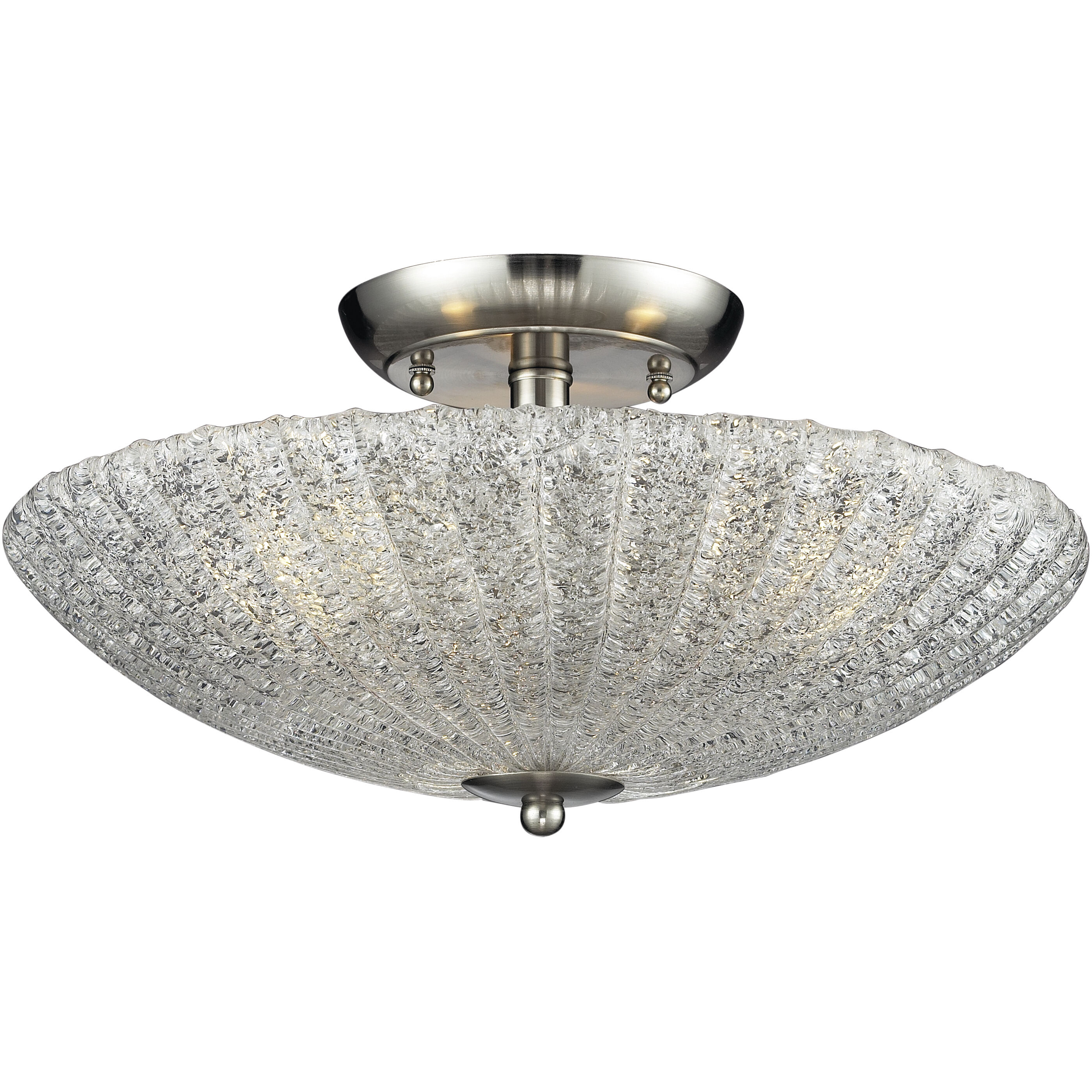 ELK 10271 3 Luminese 3 Light 16 inch Satin Nickel Semi Flush Mount Ceiling Light
