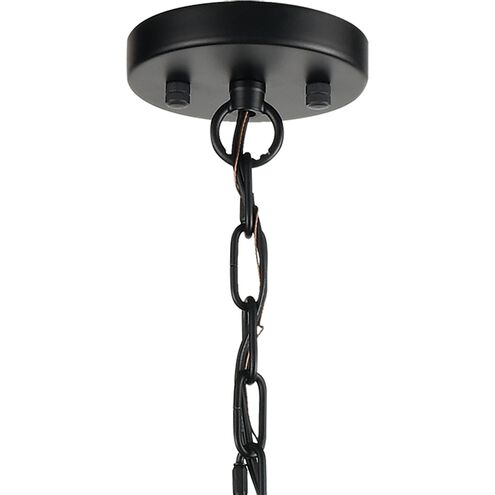 Heathrow 10 Light 28 inch Matte Black with Satin Brass Chandelier Ceiling Light