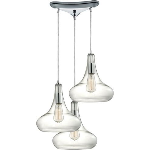 Orbital 3 Light 10 inch Polished Chrome Mini Pendant Ceiling Light