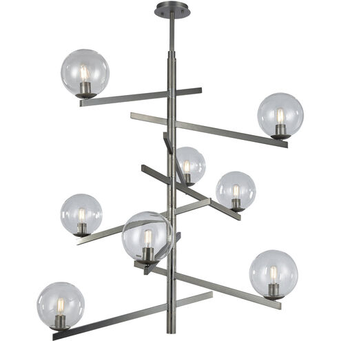 Globes of Light 8 Light 42 inch Pewter with Clear Chandelier Ceiling Light