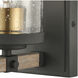 Geringer 1 Light 6 inch Charcoal with Beechwood and Burnished Brass Vanity Light Wall Light
