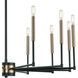 Livingston 13 Light 38 inch Matte Black with Satin Brass Chandelier Ceiling Light