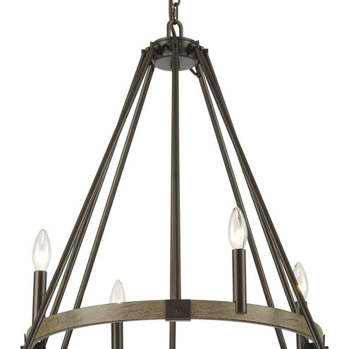 Transitions 12 Light 36 inch Oil Rubbed Bronze with Aspen Chandelier Ceiling Light