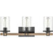 Holdfast 3 Light 22 inch Charcoal with Beechwood Vanity Light Wall Light