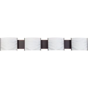 Pannelli 4 Light 42 inch Oil Rubbed Bronze Vanity Light Wall Light in Oiled Bronze, Alabaster