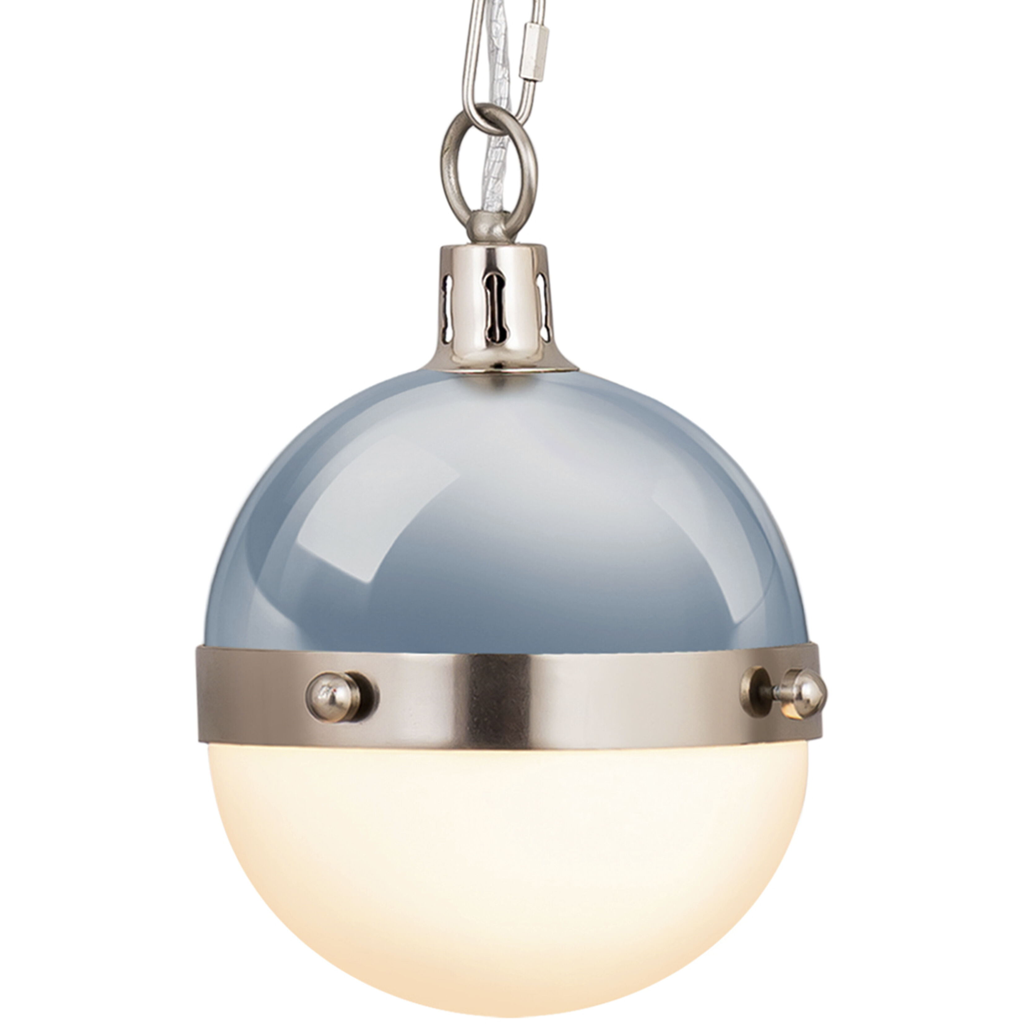 ELK 14514/1 Harmelin 1 Light 7 inch Pale Blue with Brushed Steel Mini  Pendant Ceiling Light