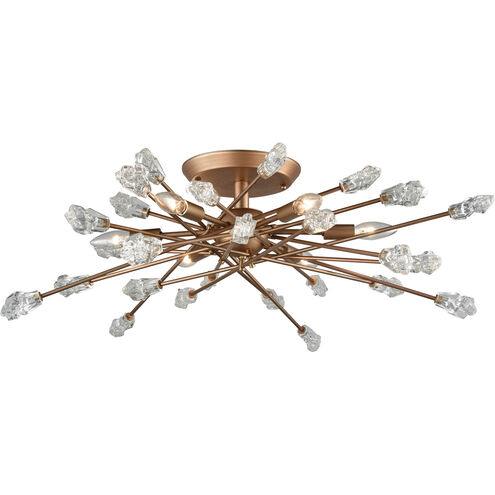 Serendipity 6 Light 32 inch Matte Gold Semi Flush Mount Ceiling Light