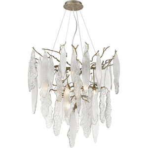 The Shrub Down LED 32 inch Clear with Antique Silver Chandelier Ceiling Light
