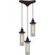 Fulton 3 Light 10 inch Oil Rubbed Bronze Mini Pendant Ceiling Light
