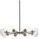 Boudreaux 8 Light 36 inch Antique Gold with Matte Black and Clear Chandelier Ceiling Light