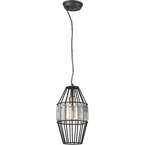 Yardley 1 Light 8 inch Oil Rubbed Bronze with Clear Mini Pendant Ceiling Light