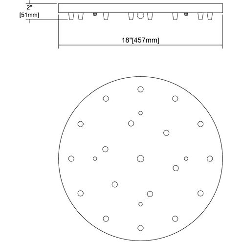 Pendant Options 18 Light 2 inch Polished Chrome Canopy, Round