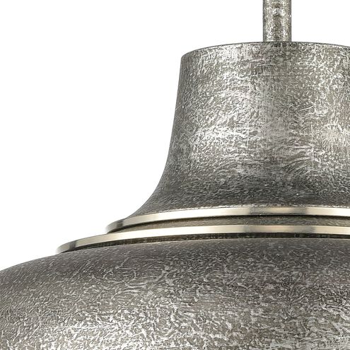 Kerin 1 Light 16 inch Textured Silvery Gray with Polished Nickel Pendant Ceiling Light