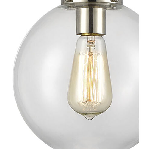 Boudreaux 1 Light 8 inch Matte Black with Polished Nickel Mini Pendant Ceiling Light