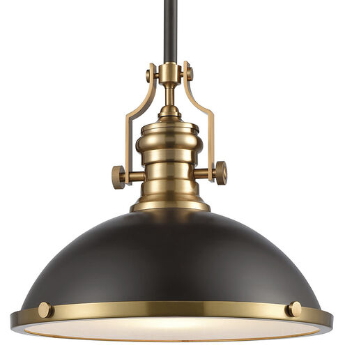 Chadwick 1 Light 17 inch Oil Rubbed Bronze with Satin Brass Pendant Ceiling Light
