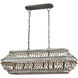 Summerton 6 Light 39 inch Washed Gray with Malted Rust Linear Chandelier Ceiling Light