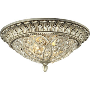 Andalusia 2 Light 13 inch Aged Silver Flush Mount Ceiling Light