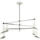 Luca 6 Light 36 inch Polished Chrome with White Chandelier Ceiling Light