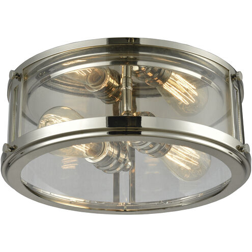 Coby 2 Light 13 inch Polished Nickel Flush Mount Ceiling Light