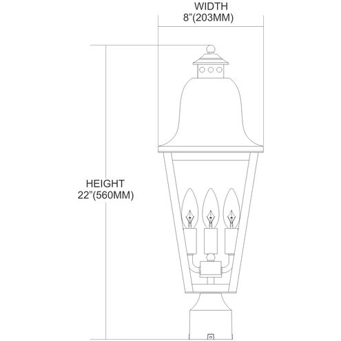 Forged Brookridge 3 Light 23 inch Charcoal Outdoor Post Light