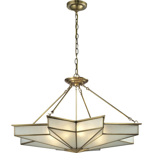 Decostar 8 Light 43 inch Brushed Brass Chandelier Ceiling Light