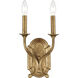 Wembley 2 Light 8 inch Antique Gold Sconce Wall Light