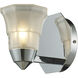 Deco 1 Light 6 inch Polished Chrome Vanity Light Wall Light