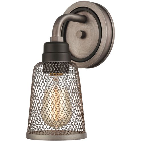 Glencoe 1 Light 6 inch Weathered Zinc with Oil Rubbed Bronze Vanity Light Wall Light