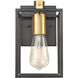 Cloe 1 Light 7 inch Matte Black with Brushed Brass Vanity Light Wall Light