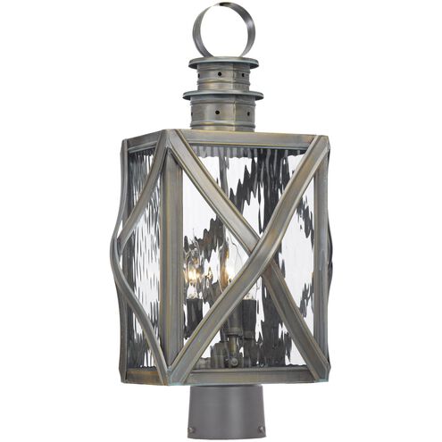 Artistic 3 Light 19 inch Brown Outdoor Post Light