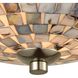 Capri 2 Light 12 inch Satin Nickel with Gray Capiz Flush Mount Ceiling Light