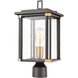 Vincentown 1 Light 17 inch Matte Black with Brushed Brass Outdoor Post Light