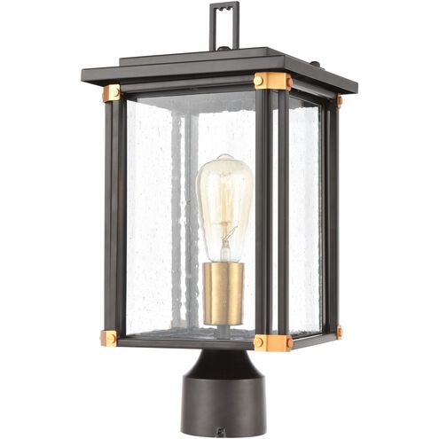 Vincentown 1 Light 17 inch Matte Black with Brushed Brass Outdoor Post Light