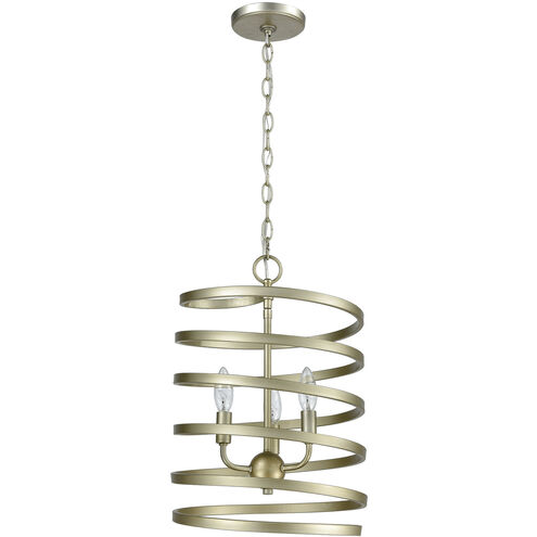 Whirlwind 3 Light 13 inch Aged Silver Pendant Ceiling Light