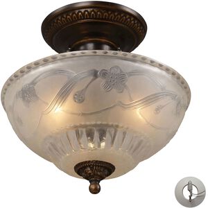 Restoration 3 Light 11 inch Golden Bronze Semi Flush Mount Ceiling Light