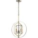 Geosphere 3 Light 15 inch Polished Nickel with Parisian Gold Leaf Chandelier Ceiling Light