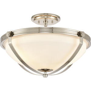 Connelly 3 Light 19 inch Polished Nickel Semi Flush Mount Ceiling Light