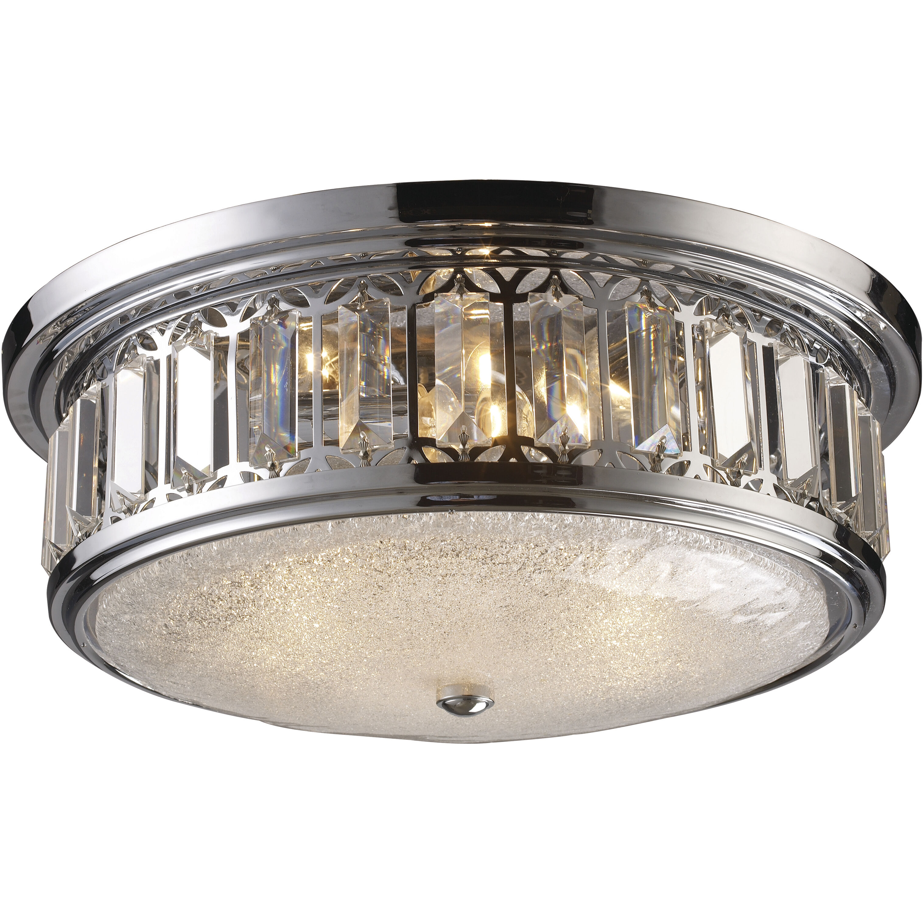 Polished chrome flush mount ceiling light top