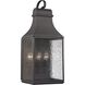 Forged Jefferson 3 Light 27 inch Charcoal with Clear Outdoor Wall Sconce