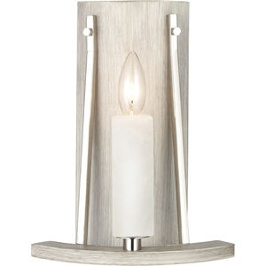 White Stone 1 Light 9 inch Polished Nickel with Sunbleached Oak ADA Sconce Wall Light