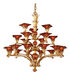 Valenciana 21 Light 46 inch Solid Brass Gold Leaf Chandelier Ceiling Light