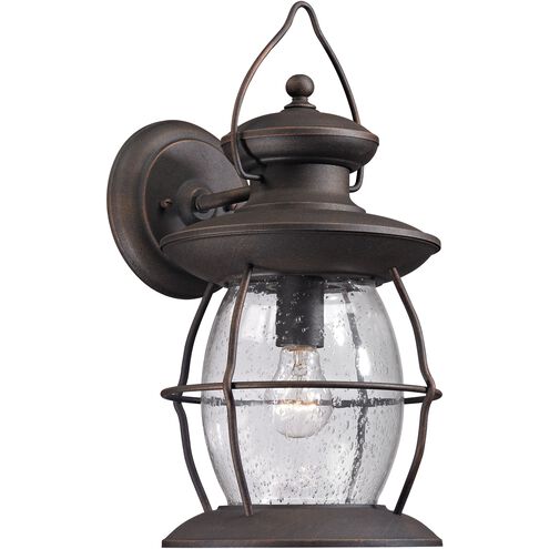 Village Lantern 1 Light 17 inch Weathered Charcoal Outdoor Wall Sconce