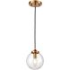 Boudreaux 1 Light 6 inch Matte Black with Antique Gold Mini Pendant Ceiling Light