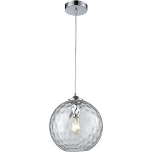 Watersphere 1 Light 10 inch Polished Chrome Multi Pendant Ceiling Light in Hammered Clear Glass, Configurable
