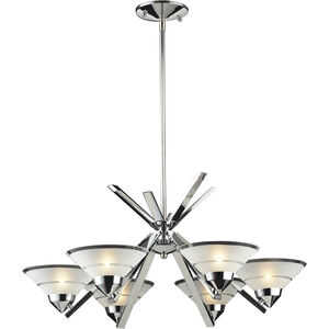 Refraction LED 26 inch Polished Chrome Chandelier Ceiling Light in Etched Clear