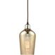 Hammered Glass 1 Light 5 inch Oil Rubbed Bronze Mini Pendant Ceiling Light