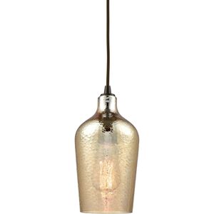Hammered Glass 1 Light 5 inch Oil Rubbed Bronze Mini Pendant Ceiling Light