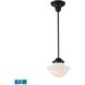 Schoolhouse LED 8 inch Oil Rubbed Bronze Mini Pendant Ceiling Light