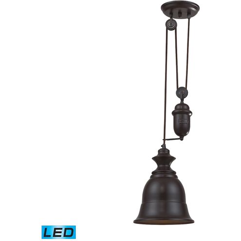 Farmhouse LED 8 inch Oiled Bronze Mini Pendant Ceiling Light