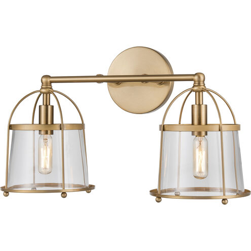 Merrick 2 Light 17 inch Satin Brass Vanity Light Wall Light